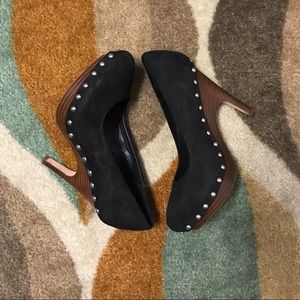 Dolce vita black studded platform pump heels 6